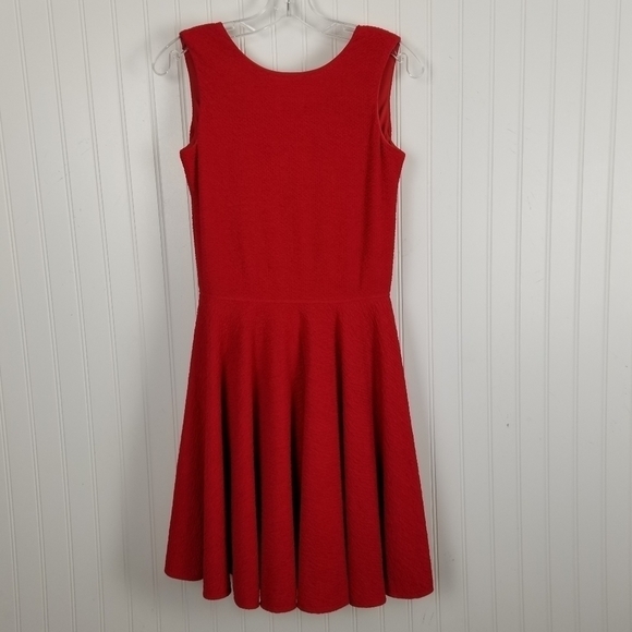 David Charles NWT Girls Sz 14 Yrs Full Skirt Sleeveless Textured Dress Bow Red - Picture 4 of 12